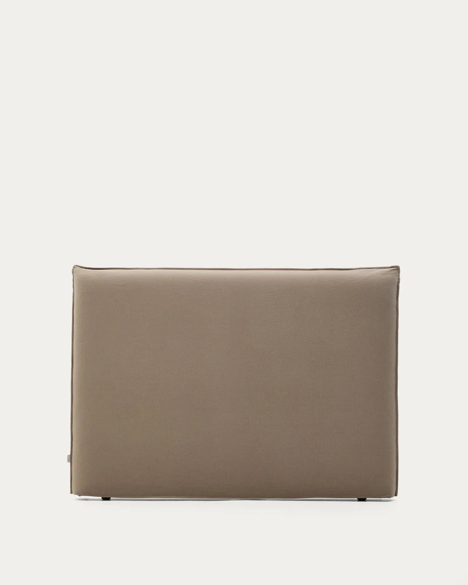 Kopfteil mit abnehmbarem Bezug Jaira aus Leinen und Baumwolle taupe für ein Bett von 150 cm FSC Mix Credit in Taupe präsentiert im Onlineshop von KAQTU Design AG. Zubehör Bett ist von Kave Home