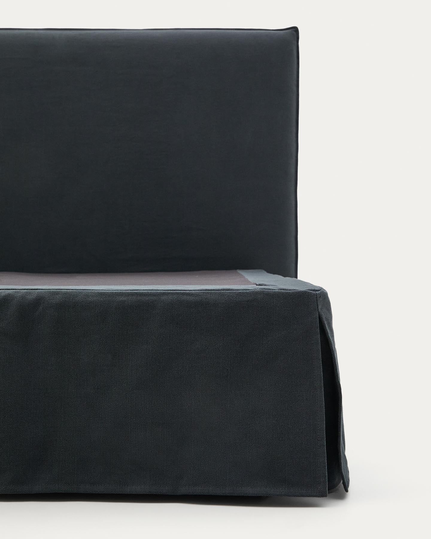 Bezug für Bettgestell Jaira aus Leinen und Baumwolle anthrazitgrau für eine Matratze von 160 x 200 cm in Anthrazit präsentiert im Onlineshop von KAQTU Design AG. Zubehör Bett ist von Kave Home