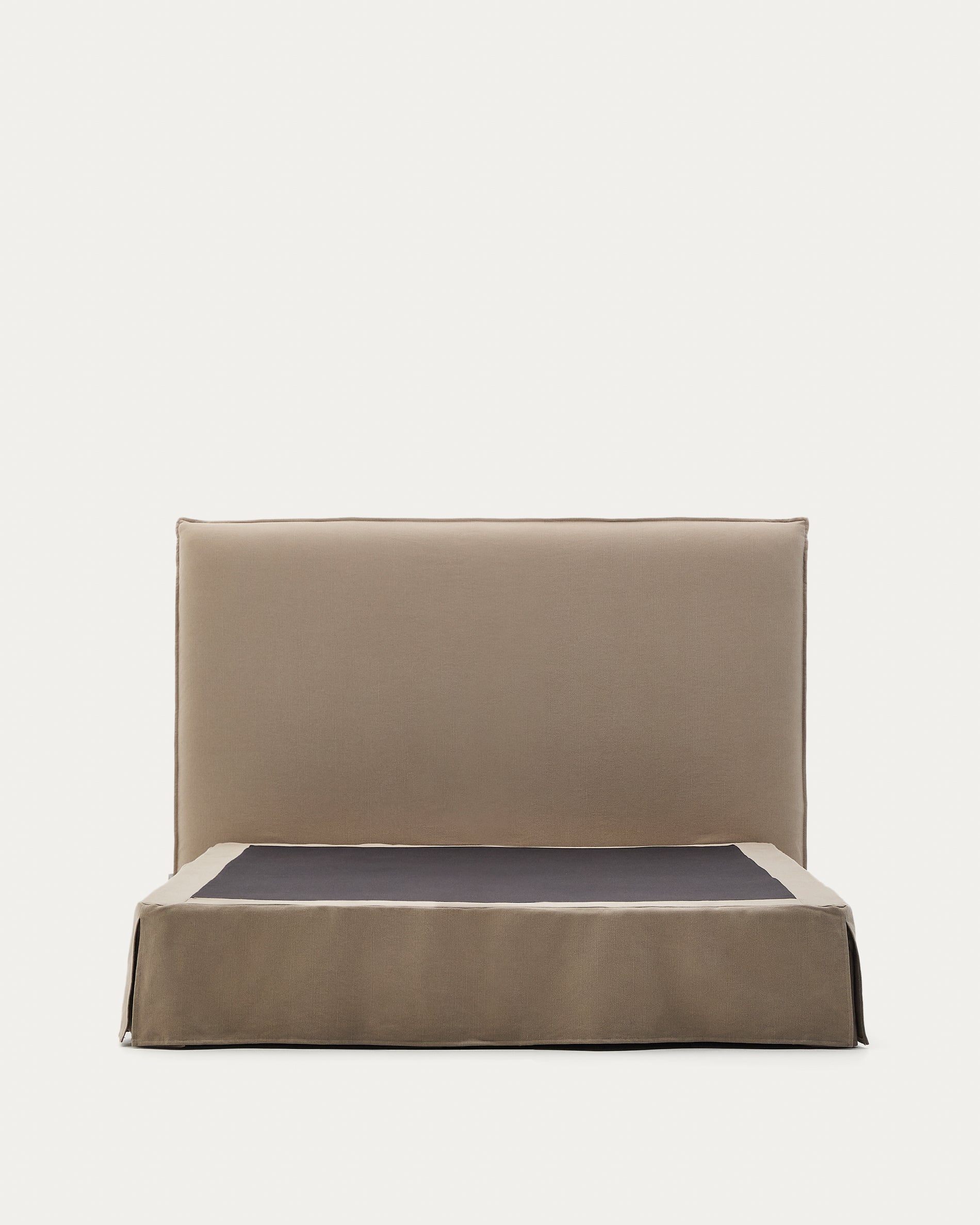 Bezug für Bettgestell Jaira aus Leinen und Baumwolle taupe für eine Matratze von 160 x 200 cm in Taupe präsentiert im Onlineshop von KAQTU Design AG. Zubehör Bett ist von Kave Home