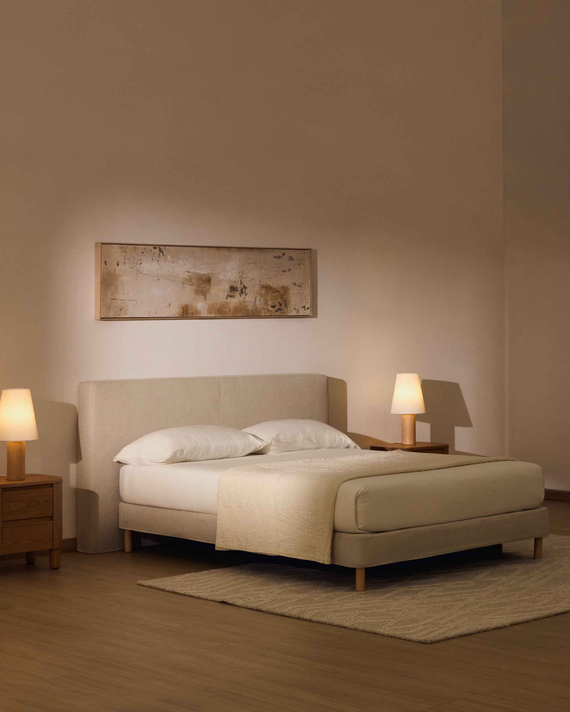 Abziehbares Kopfteil Blok in Ecru für Betten bis 180 cm in Ecru präsentiert im Onlineshop von KAQTU Design AG. Kopfteile ist von Kave Home