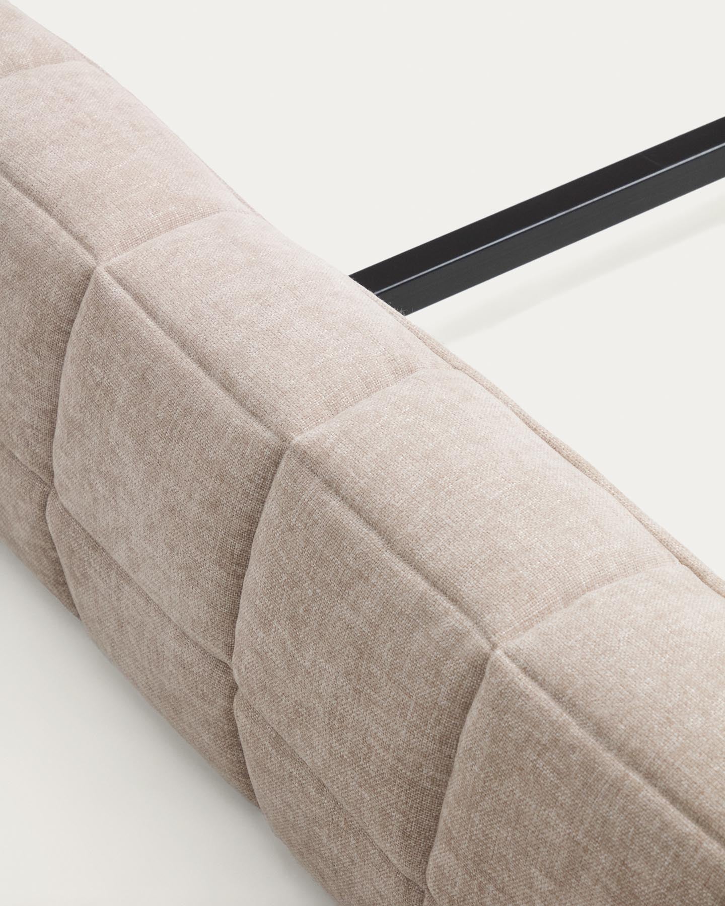Abziehbares Bett Luiana aus beigefarbener Chenille für Matratzengrösse 160 x 200 cm in Beige präsentiert im Onlineshop von KAQTU Design AG. Bett ist von Kave Home