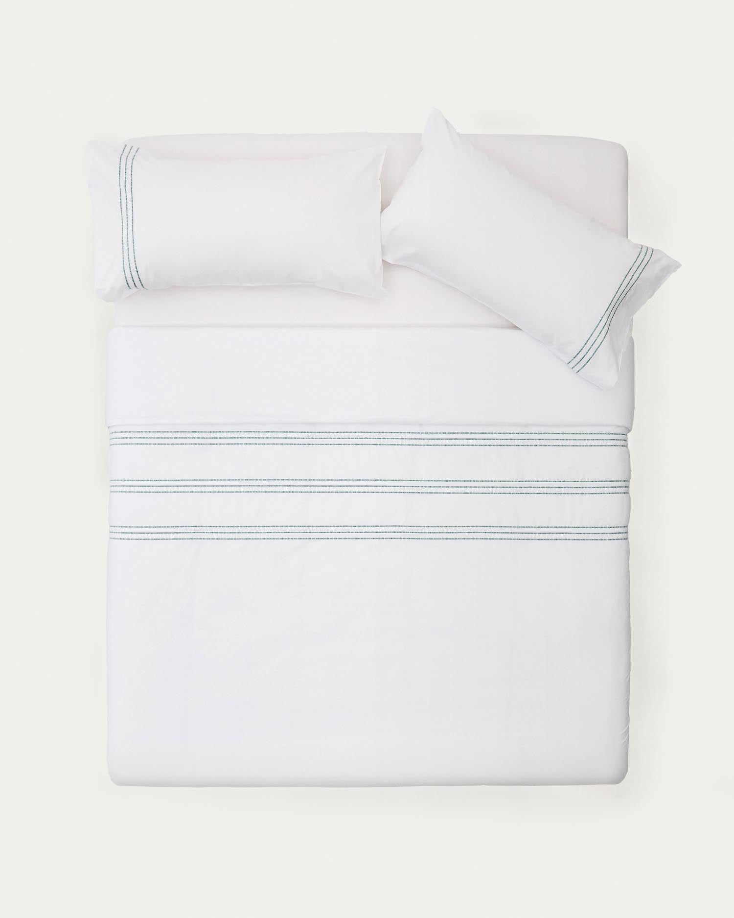 Set Saigan Cover for the duvet and pillow 100% cotton perkal 180 white embroidery for bed 150 cm