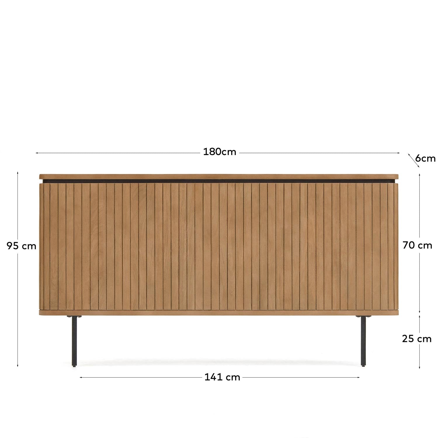 Elegantes Licia Kopfteil: Mangoholz & Metall für 180 cm Betten.