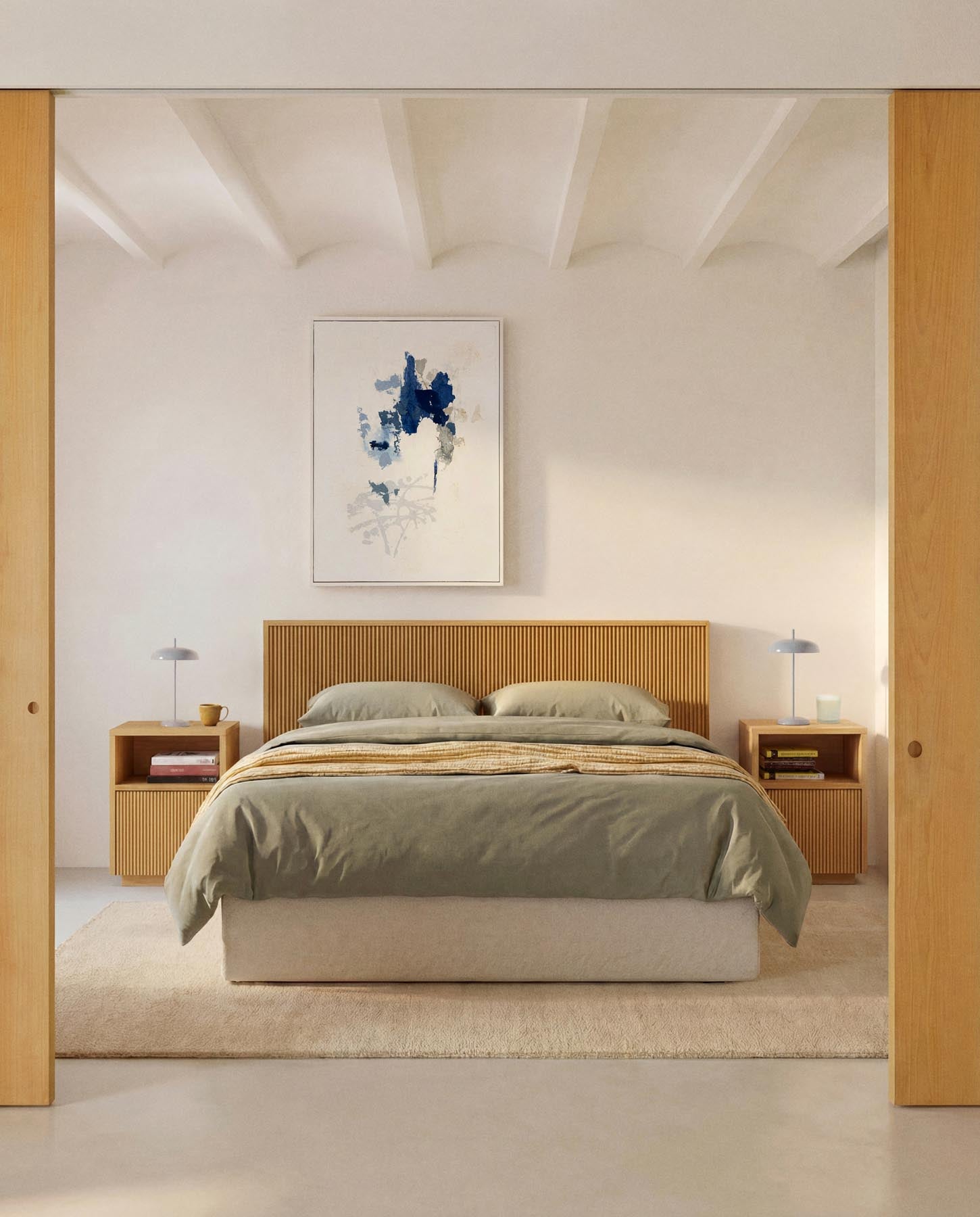 Bettkopfteil Helvine aus Eichenfurnier für Betten bis zu 180 cm, FSC 100 % in Natur präsentiert im Onlineshop von KAQTU Design AG. Kopfteile ist von Kave Home