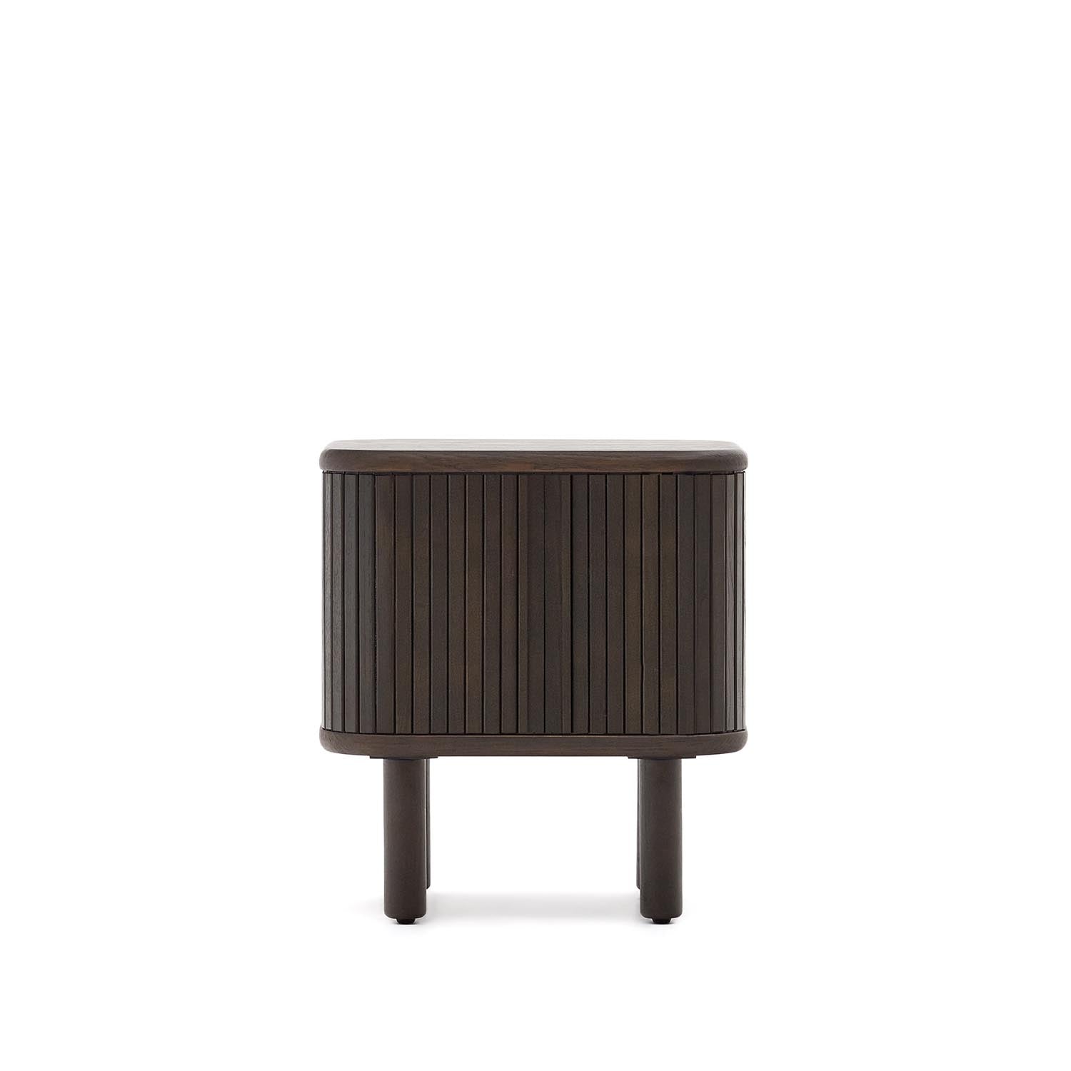 Stilvoller Nachttisch Mailen aus Eschenfurnier, 50x55 cm, mit elegantem Design und nachhaltigen Materialien von Kave Home.