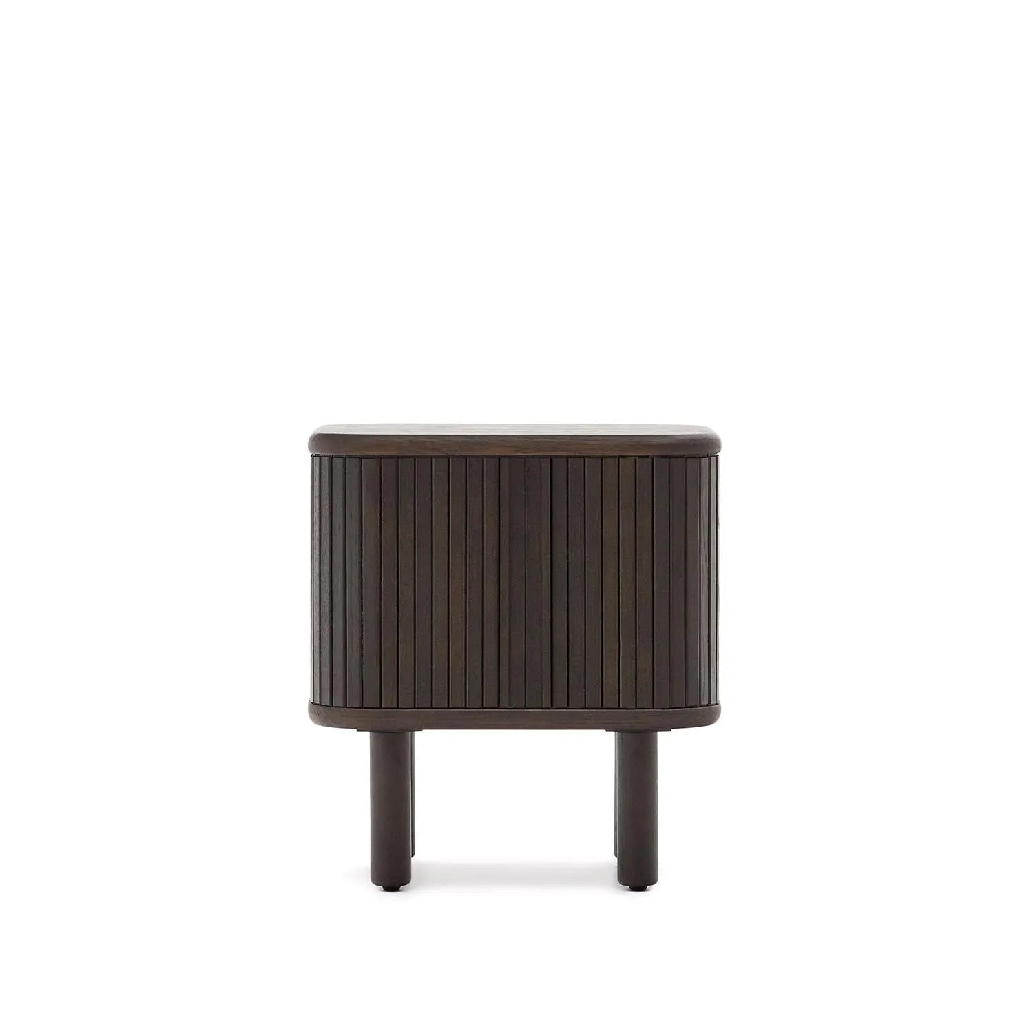 3D-Modell: Nachttisch Mailen, Eschenfurnier, 50x55 cm, dunkles Finish, elegantes Design, nachhaltig, Kave Home.