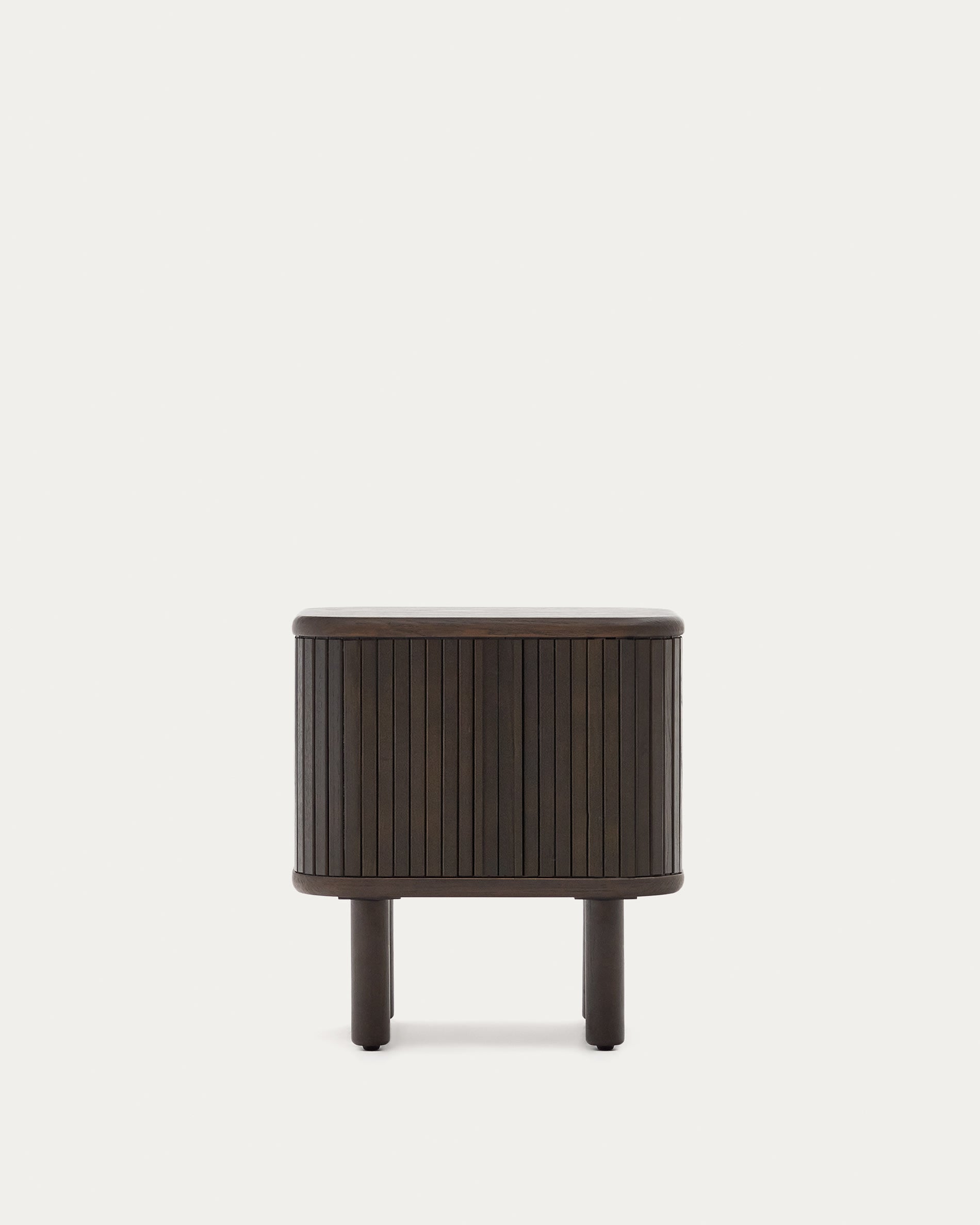 3D-Modell: Nachttisch Mailen, Eschenfurnier, 50x55 cm, dunkles Finish, elegantes Design, nachhaltig, Kave Home.