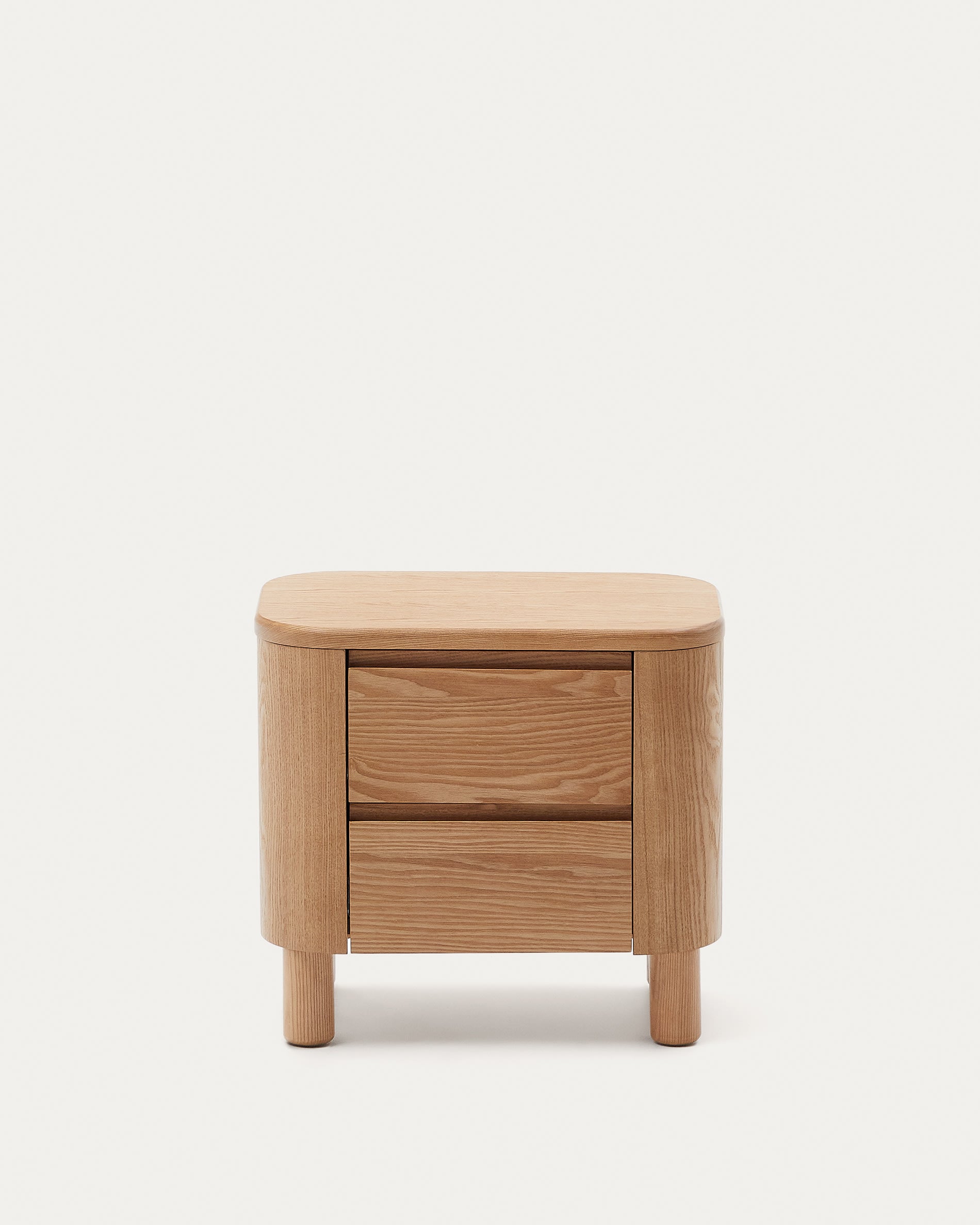 3D-Modell: Eleganter Salaya Nachttisch, Eschenfurnier, 55x50 cm, modernes Design, FSC-zertifiziert, für AR geeignet.