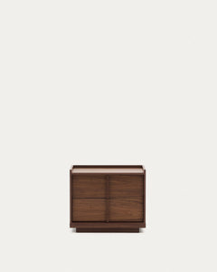 Nachttisch Onix 2 Schubladen aus Walnussfurnier dunkles Finish 60 x 47 cm FSC Mix Credit