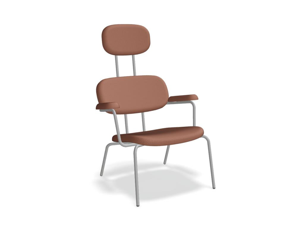 New School Lounge N5NL01F - gepolsterter Sessel mit Kopfstütze in Blau präsentiert im Onlineshop von KAQTU Design AG. Sessel ist von Mdd