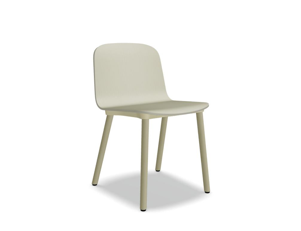 Nud ND1P14 - Stuhl aus Sperrholz mit Holzgestell in Gelb präsentiert im Onlineshop von KAQTU Design AG. Stuhl ist von Mdd
