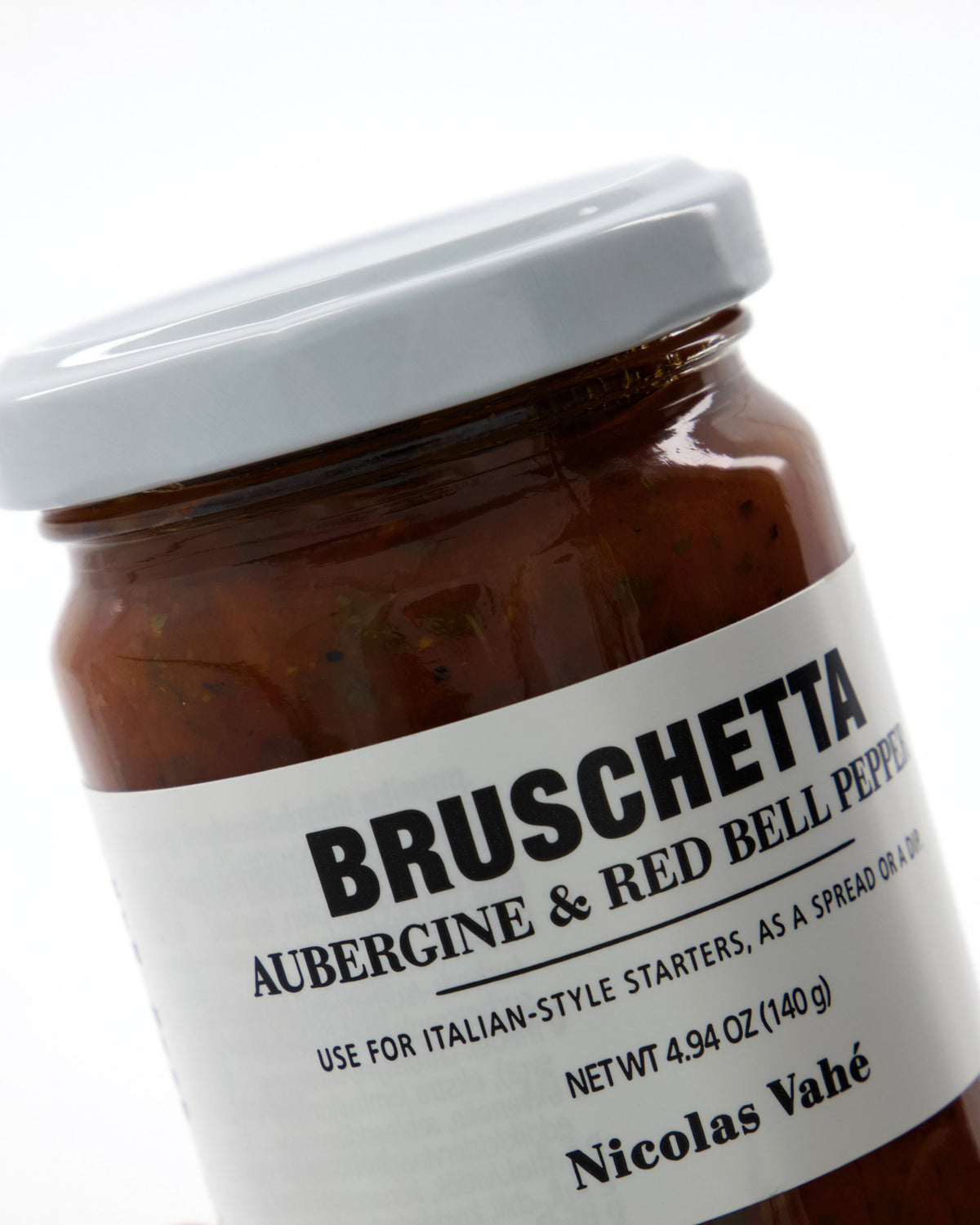 Bruschetta, aubergine & red bell Pfeffer in  präsentiert im Onlineshop von KAQTU Design AG. Lebensmittel ist von Nicolas Vahé