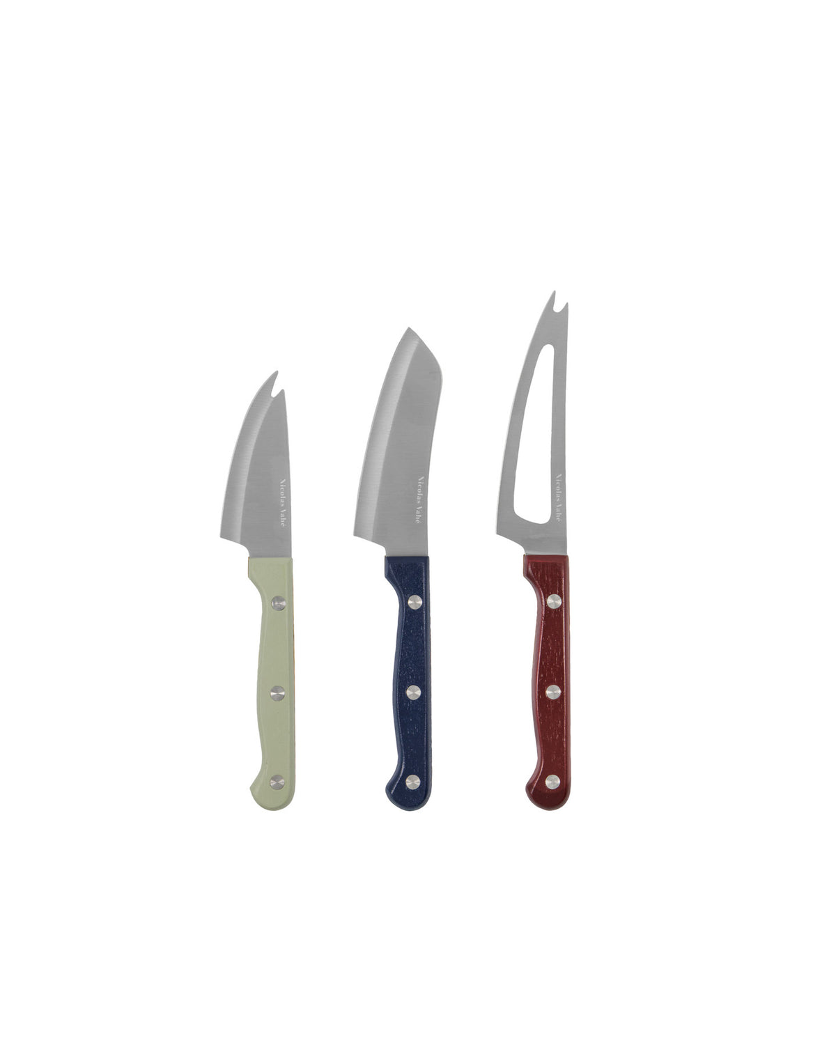 Käsemesser, NVCheese Knives, Weiß, Blau, Rot in White präsentiert im Onlineshop von KAQTU Design AG. Käsemesser ist von Nicolas Vahé