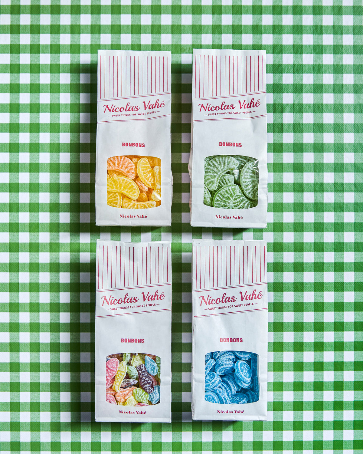 Packung Minzbonbons von Nicolas Vahé, Hartbonbons mit kristalliner Hülle