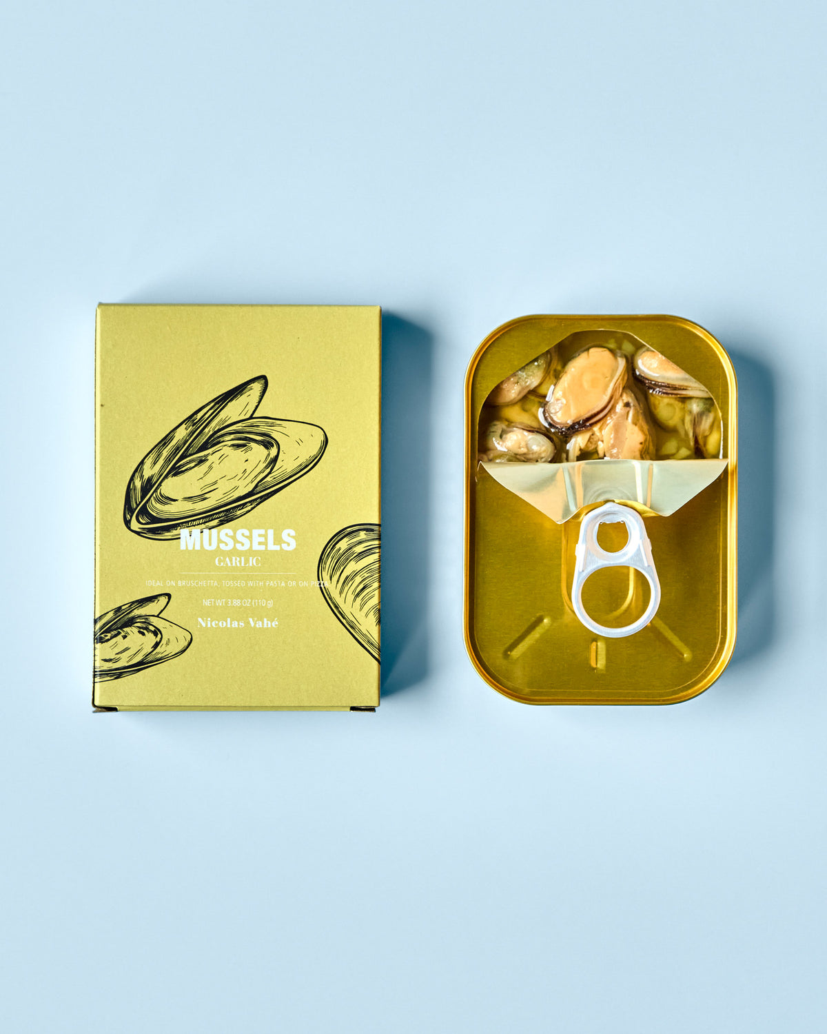 Miesmuscheln, Rapsöl & Knoblauch, 110 g in  präsentiert im Onlineshop von KAQTU Design AG. Lebensmittel ist von Nicolas Vahé