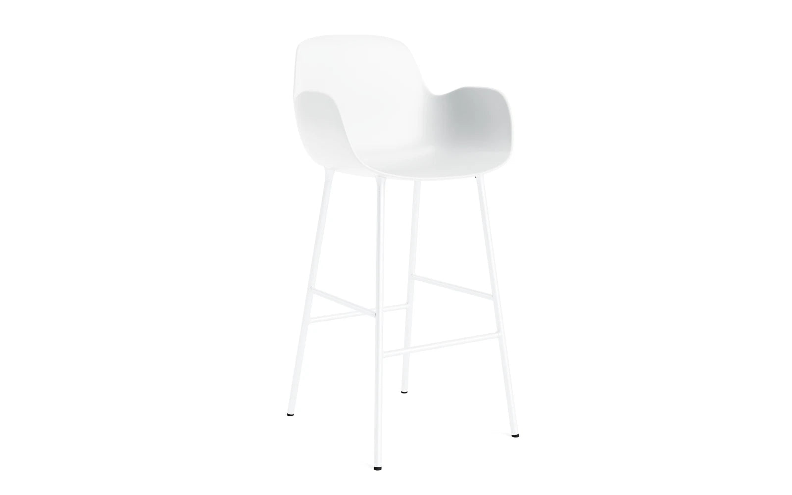 Form Barstuhl mit Armlehne 75 cm Stahl/ Weiss in  präsentiert im Onlineshop von KAQTU Design AG. Barstuhl ist von Normann Copenhagen