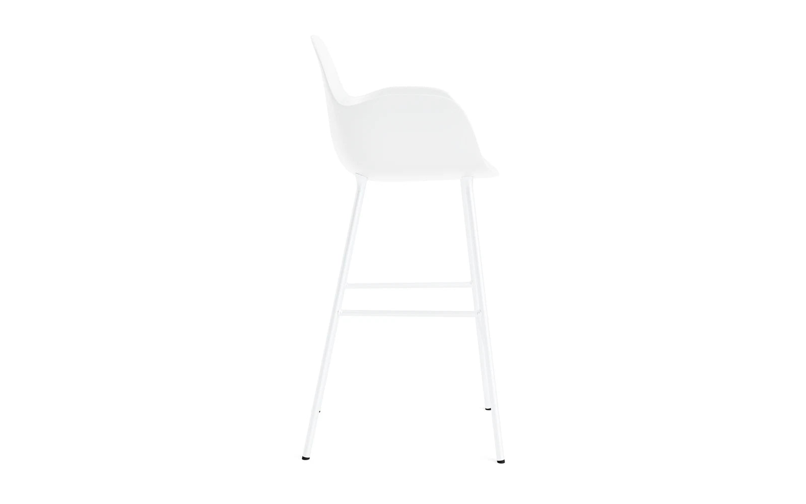 Form Barstuhl mit Armlehne 75 cm Stahl/ Weiss in  präsentiert im Onlineshop von KAQTU Design AG. Barstuhl ist von Normann Copenhagen