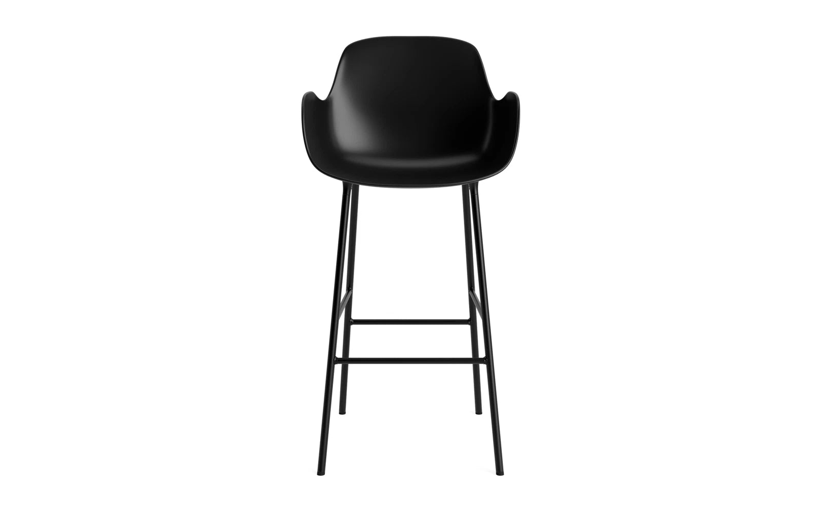 Form Barstuhl mit Armlehne 75 cm Stahl/ Schwarz in  präsentiert im Onlineshop von KAQTU Design AG. Barstuhl ist von Normann Copenhagen