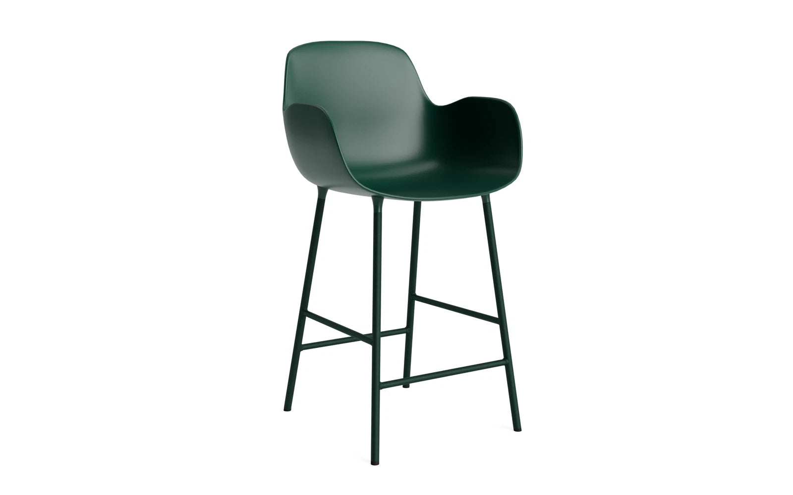 Form Barstuhl mit Armlehne 65 cm Stahl/ Grün in  präsentiert im Onlineshop von KAQTU Design AG. Barstuhl ist von Normann Copenhagen