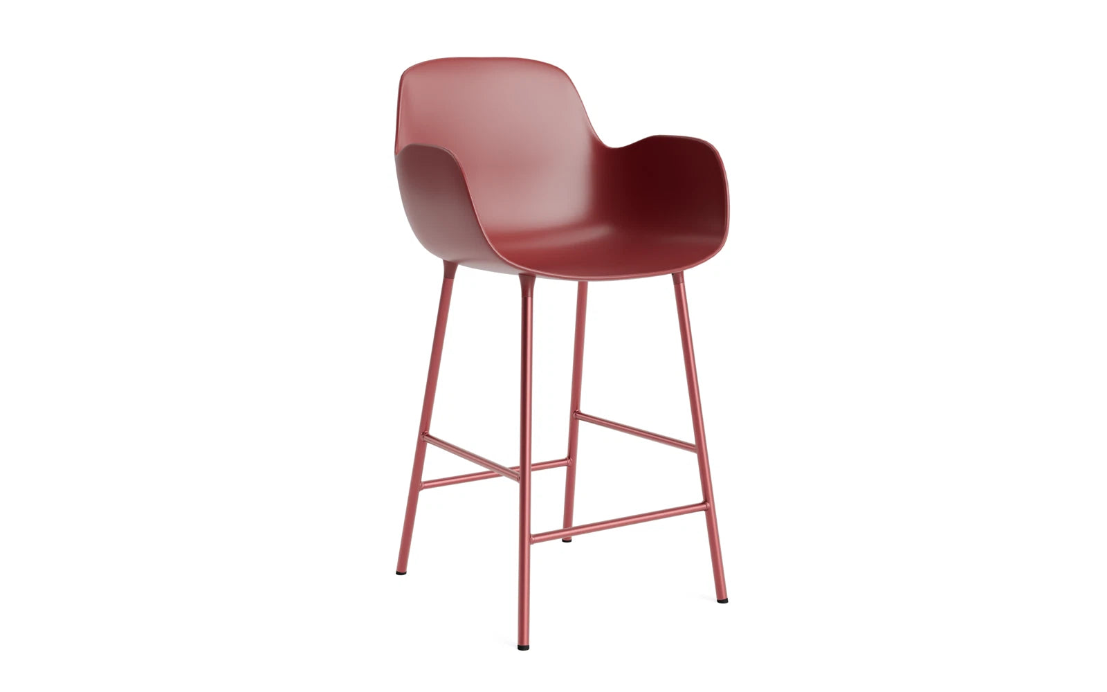 Form Barstuhl mit Armlehne 65 cm Stahl/ Rot in  präsentiert im Onlineshop von KAQTU Design AG. Barstuhl ist von Normann Copenhagen