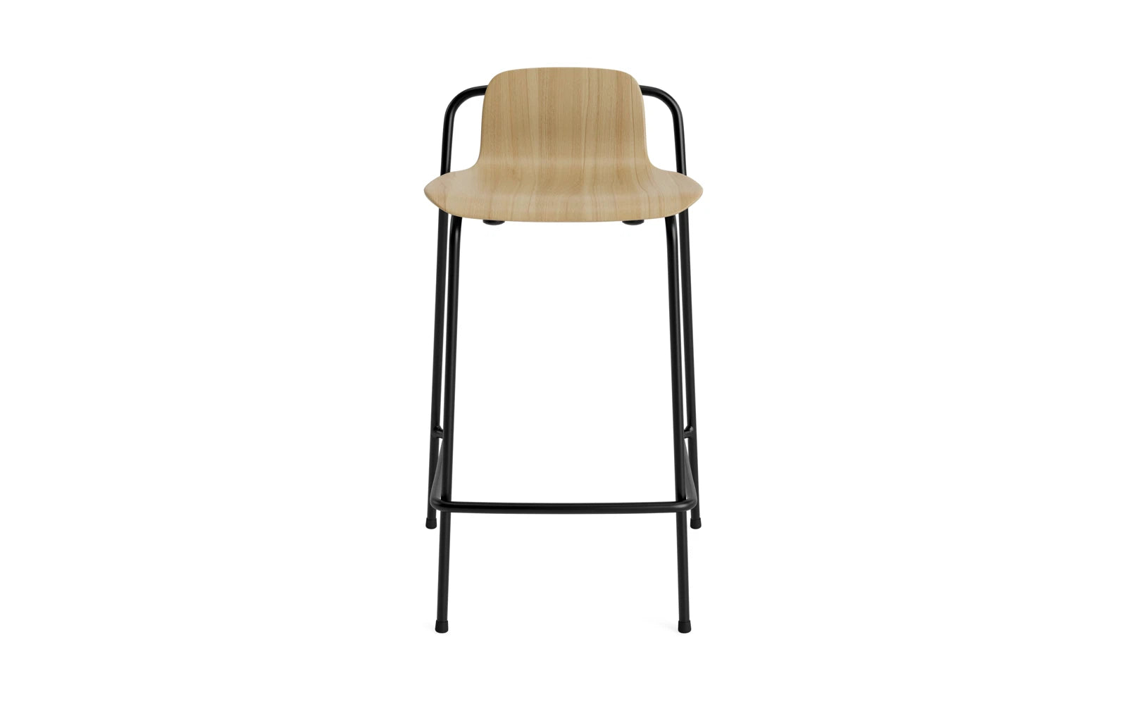 Studio Barhocker 65 cm schwarzes Stahl Eiche in  präsentiert im Onlineshop von KAQTU Design AG. Barstuhl ist von Normann Copenhagen
