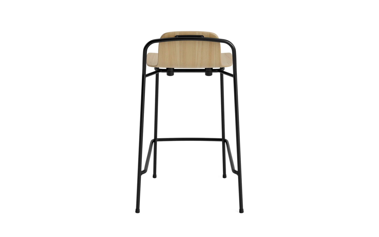Studio Barhocker 65 cm schwarzes Stahl Eiche in  präsentiert im Onlineshop von KAQTU Design AG. Barstuhl ist von Normann Copenhagen