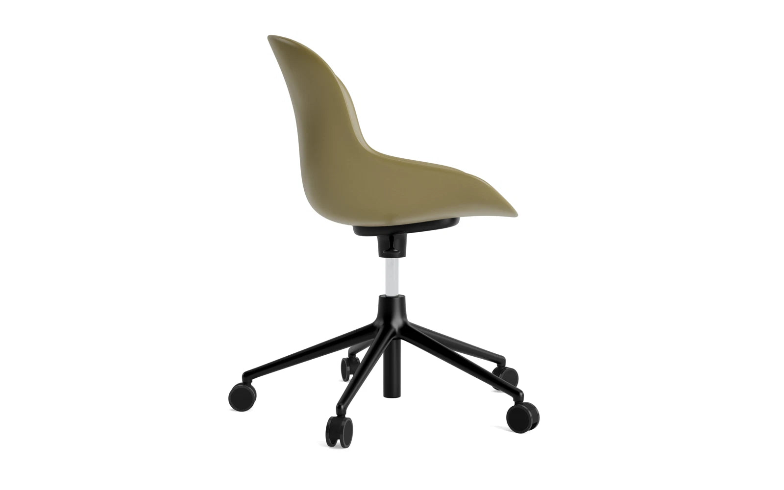 Hyg Drehsessel mit Rollen Olive in  präsentiert im Onlineshop von KAQTU Design AG. Sessel ist von Normann Copenhagen