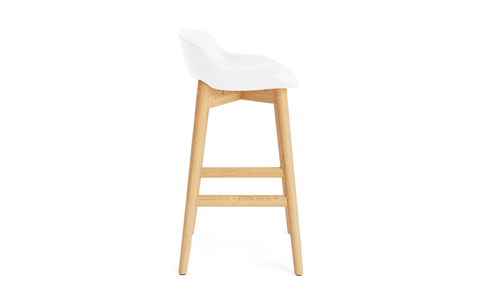 Hyg Barhocker 65 cm Eiche Weiß in  präsentiert im Onlineshop von KAQTU Design AG. Barstuhl ist von Normann Copenhagen
