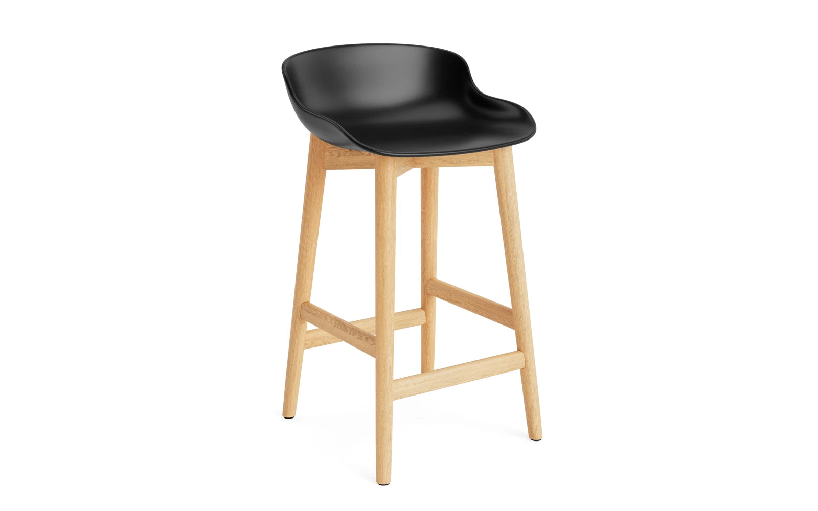Hyg Barhocker 65 cm Eiche Schwarz in  präsentiert im Onlineshop von KAQTU Design AG. Barstuhl ist von Normann Copenhagen