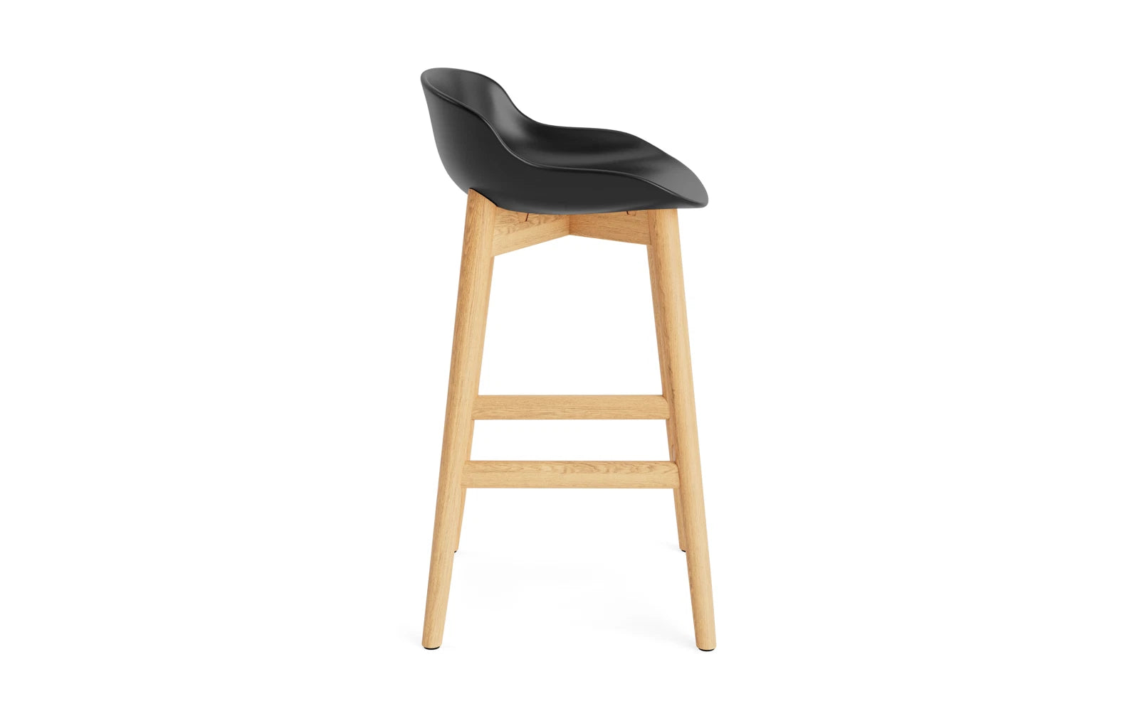 Hyg Barhocker 65 cm Eiche Schwarz in  präsentiert im Onlineshop von KAQTU Design AG. Barstuhl ist von Normann Copenhagen