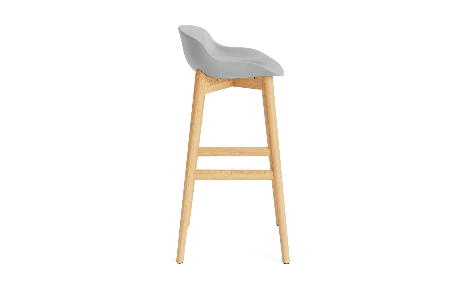 Hyg Barhocker 75 cm Eiche Grau in  präsentiert im Onlineshop von KAQTU Design AG. Barstuhl ist von Normann Copenhagen