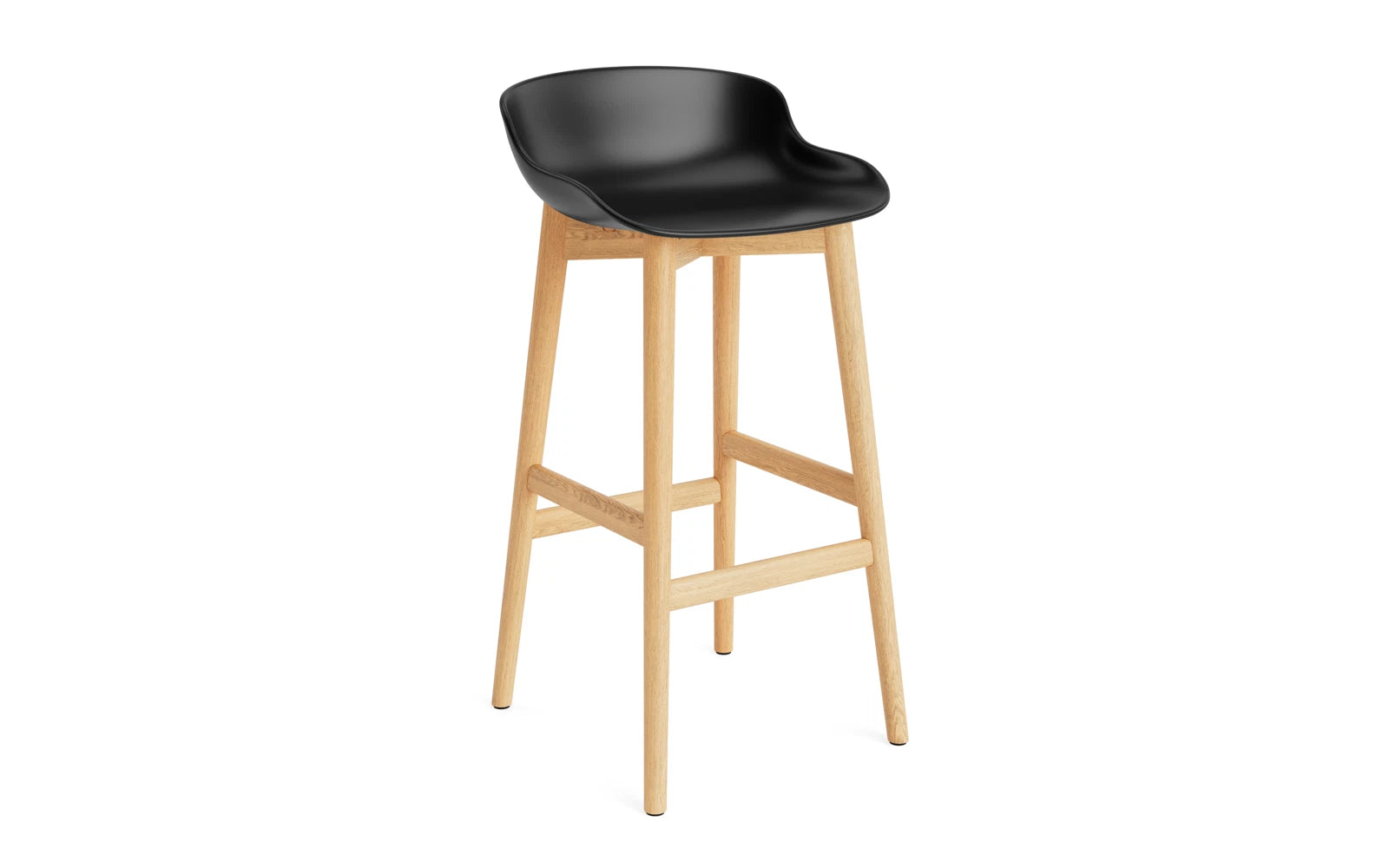 Hyg Barhocker 75 cm Eiche Schwarz in  präsentiert im Onlineshop von KAQTU Design AG. Barstuhl ist von Normann Copenhagen
