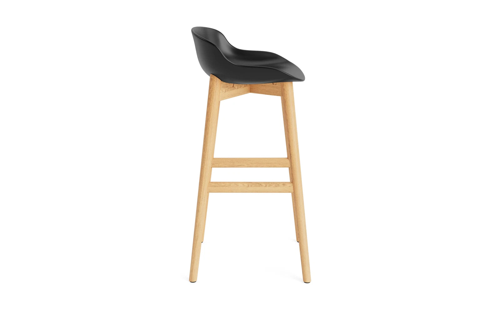 Hyg Barhocker 75 cm Eiche Schwarz in  präsentiert im Onlineshop von KAQTU Design AG. Barstuhl ist von Normann Copenhagen