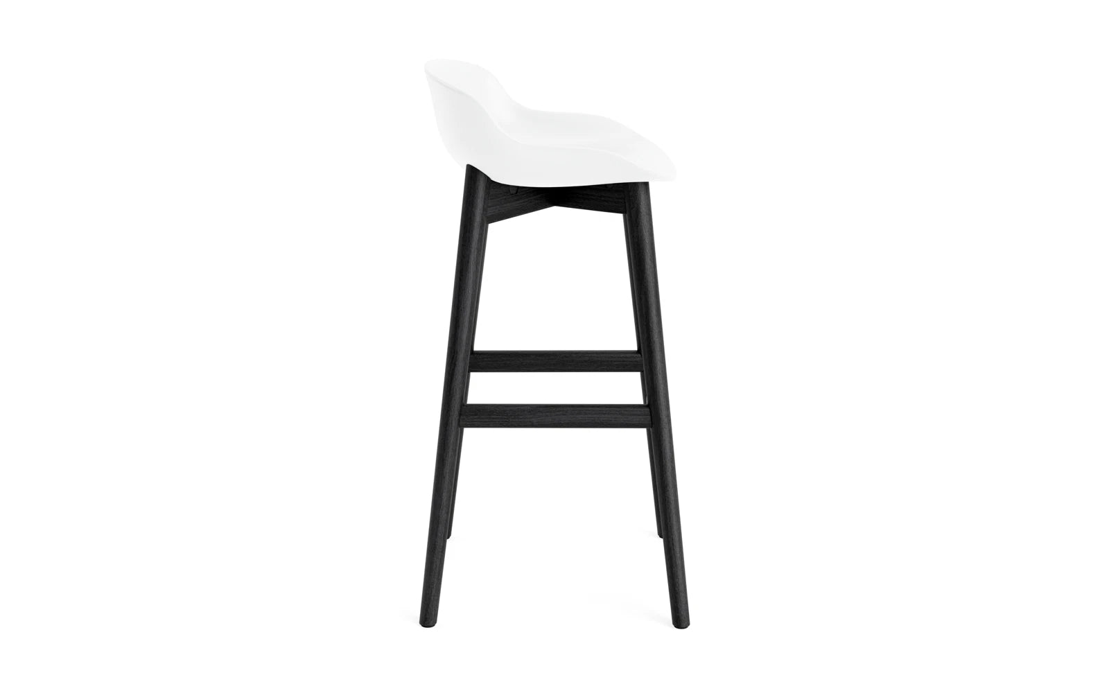 Hyg Barhocker 75 cm Schwarze Eiche/Weiß in  präsentiert im Onlineshop von KAQTU Design AG. Barstuhl ist von Normann Copenhagen