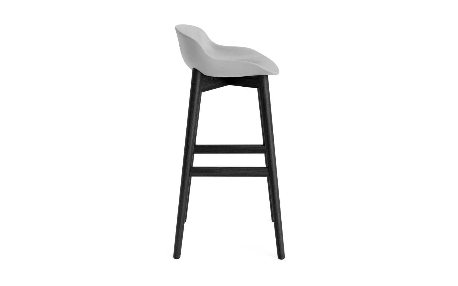 Hyg Barhocker 75 cm Schwarze Eiche/Grau in  präsentiert im Onlineshop von KAQTU Design AG. Barstuhl ist von Normann Copenhagen