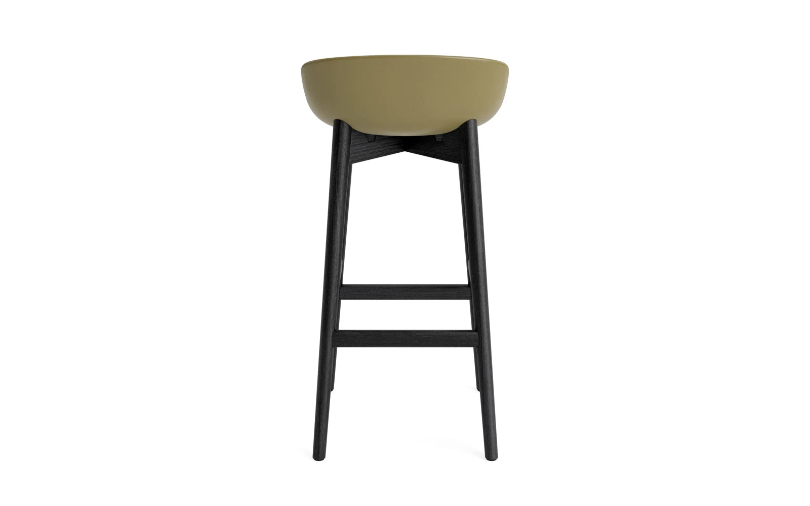 Erleben Sie den Hyg Barhocker 75 cm in eleganter schwarzer Eiche und Olive von Normann Copenhagen – ideal für stilvolle Ess- und Loungebereiche.