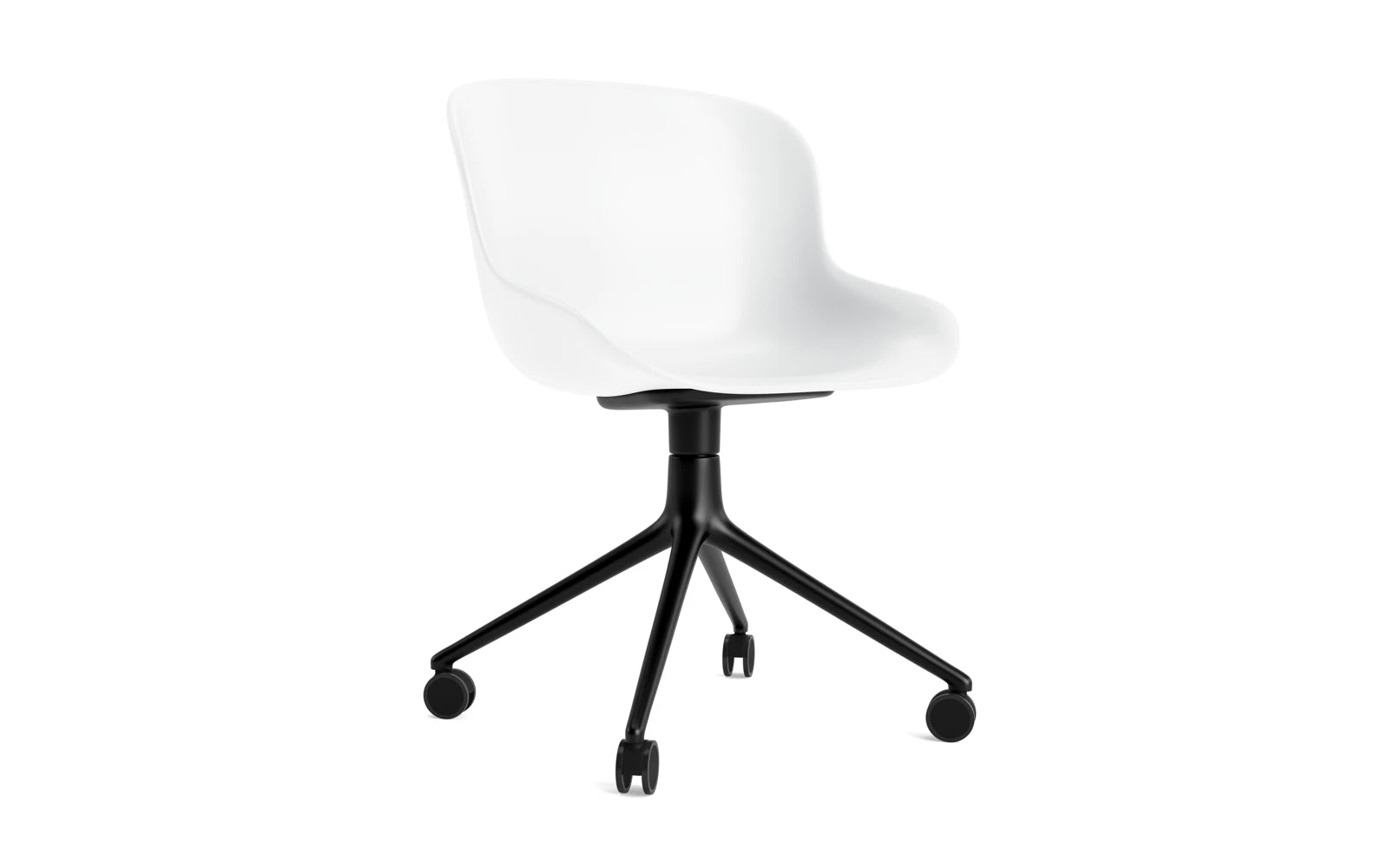 Hyg Drehstuhl 4W schwarzes Aluminium/weiss in  präsentiert im Onlineshop von KAQTU Design AG. Drehstuhl ist von Normann Copenhagen