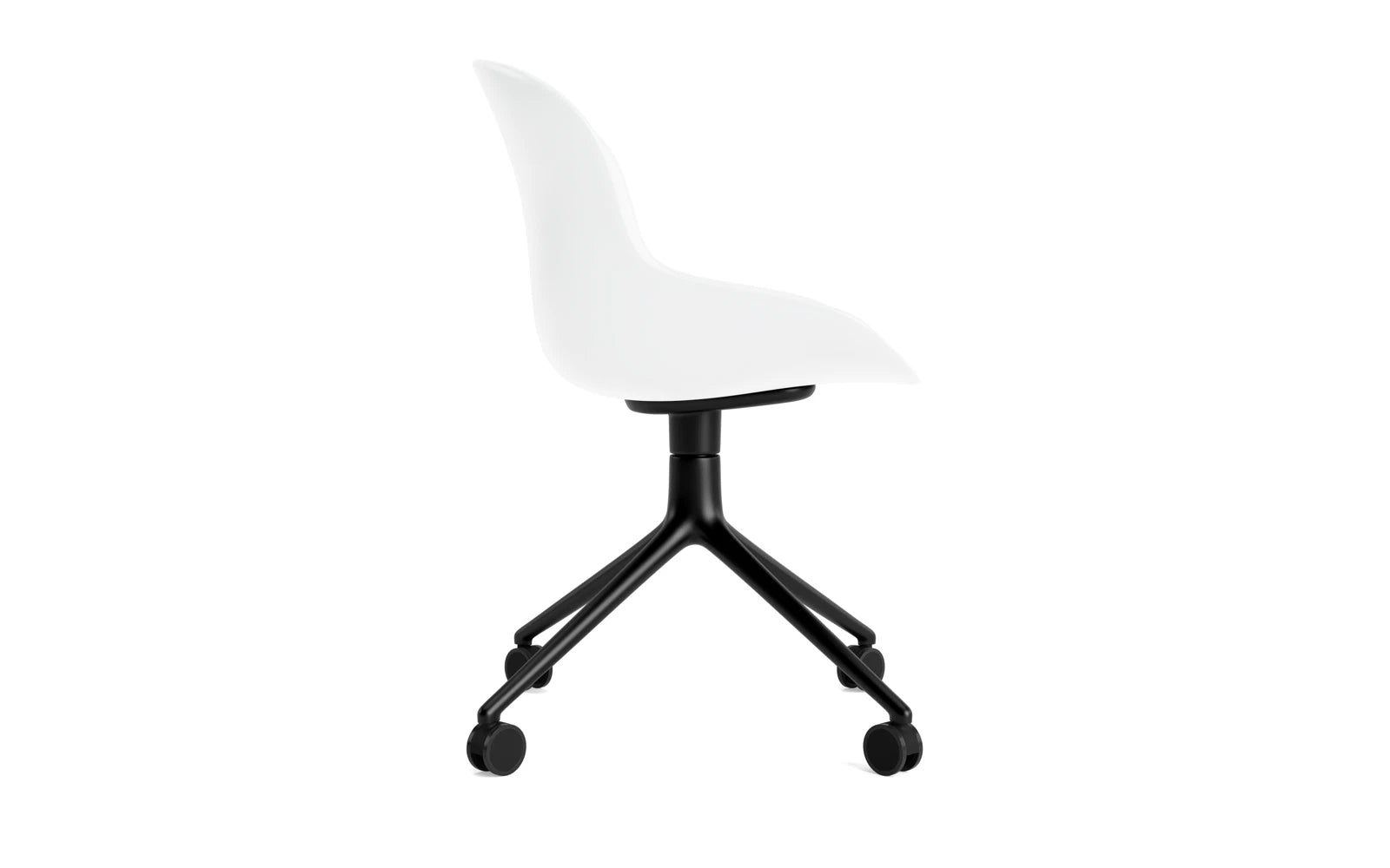 Hyg Drehstuhl 4W schwarzes Aluminium/weiss in  präsentiert im Onlineshop von KAQTU Design AG. Drehstuhl ist von Normann Copenhagen