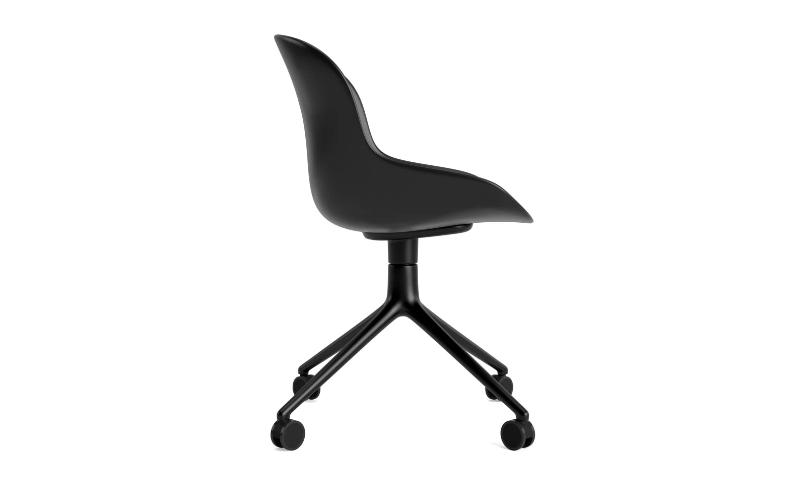 Hyg Drehstuhl 4W schwarzes Aluminium/schwarz in  präsentiert im Onlineshop von KAQTU Design AG. Drehstuhl ist von Normann Copenhagen