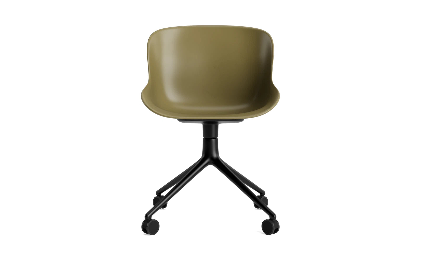 Hyg Drehstuhl 4W schwarzes Aluminium/Olive in  präsentiert im Onlineshop von KAQTU Design AG. Drehstuhl ist von Normann Copenhagen