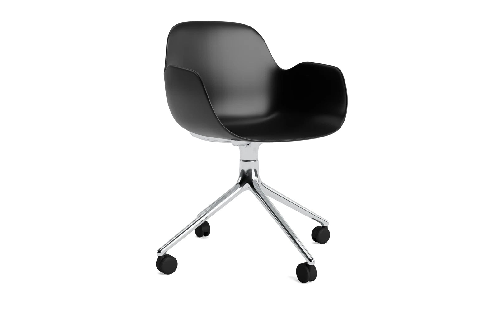 Form Drehsessel 4W Aluminium/Schwarz in  präsentiert im Onlineshop von KAQTU Design AG. Sessel ist von Normann Copenhagen