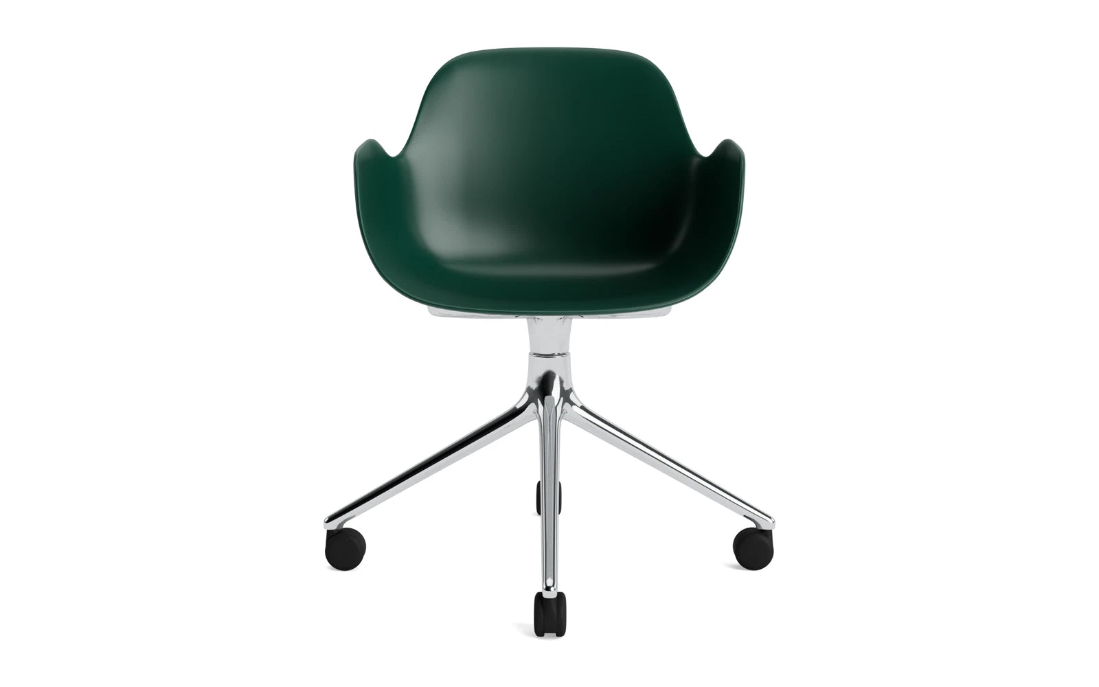 Form Drehsessel 4W Aluminium/grün in  präsentiert im Onlineshop von KAQTU Design AG. Sessel ist von Normann Copenhagen