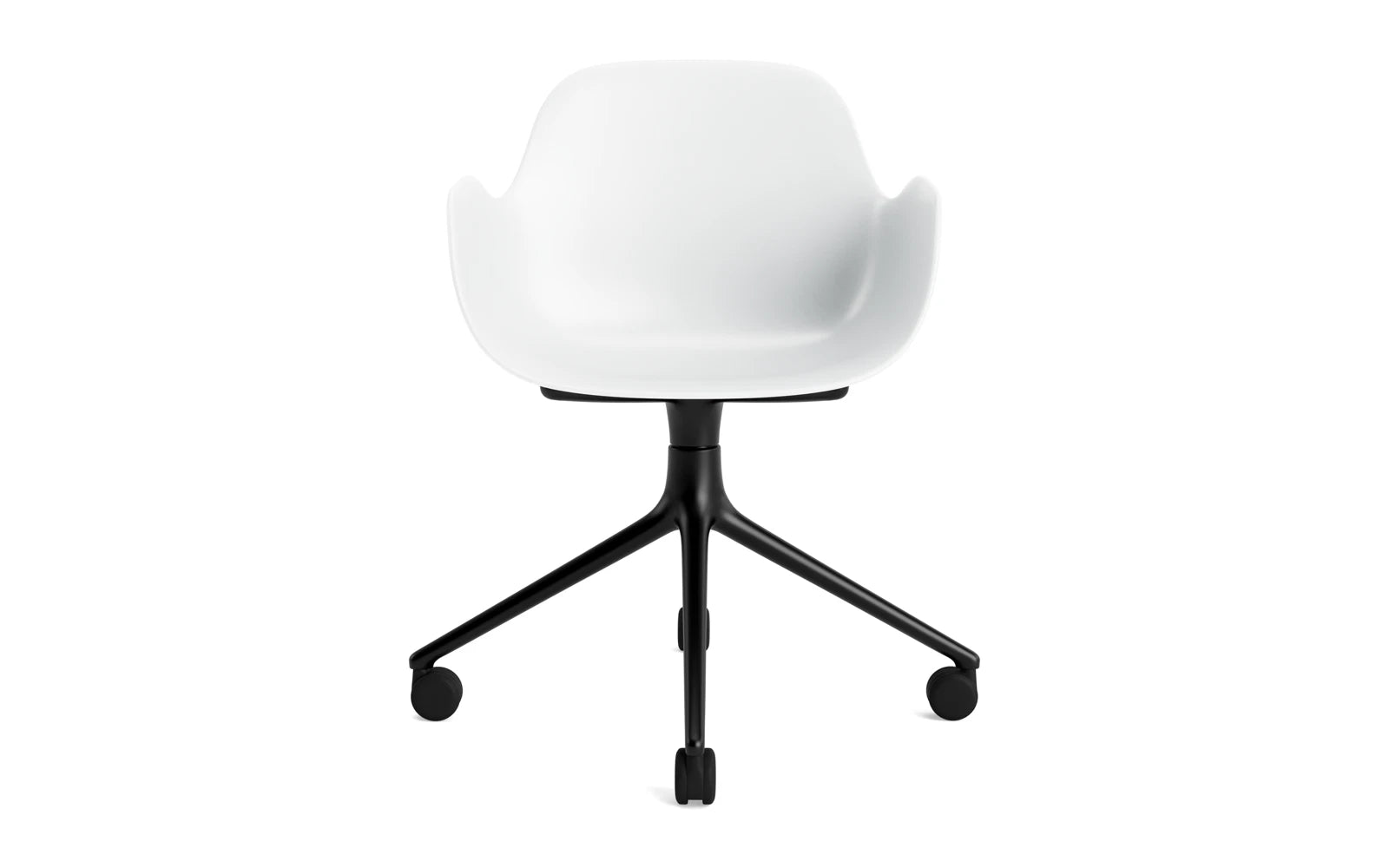 Form Drehsessel 4W schwarzes Aluminium/weiss in  präsentiert im Onlineshop von KAQTU Design AG. Sessel ist von Normann Copenhagen