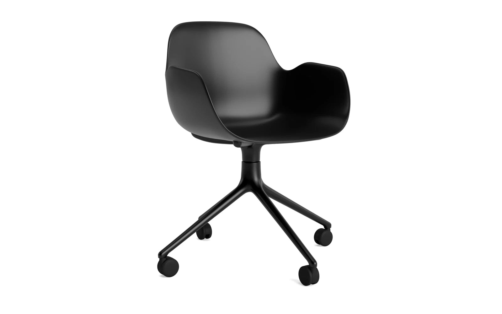 Form Drehsessel 4W schwarzes Aluminium/schwarz in  präsentiert im Onlineshop von KAQTU Design AG. Sessel ist von Normann Copenhagen