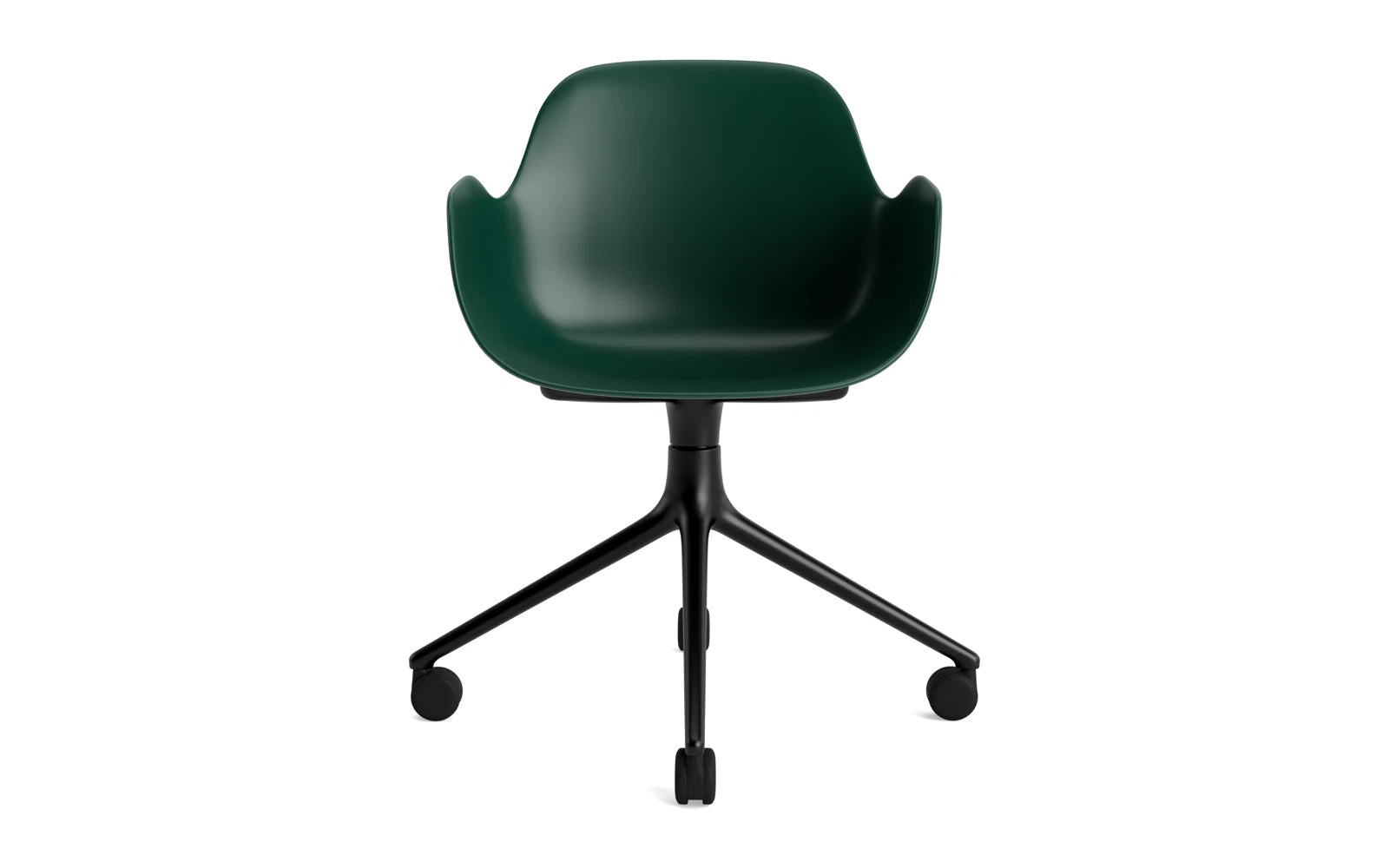 Form Drehsessel 4W schwarzes Aluminium/grün in  präsentiert im Onlineshop von KAQTU Design AG. Sessel ist von Normann Copenhagen