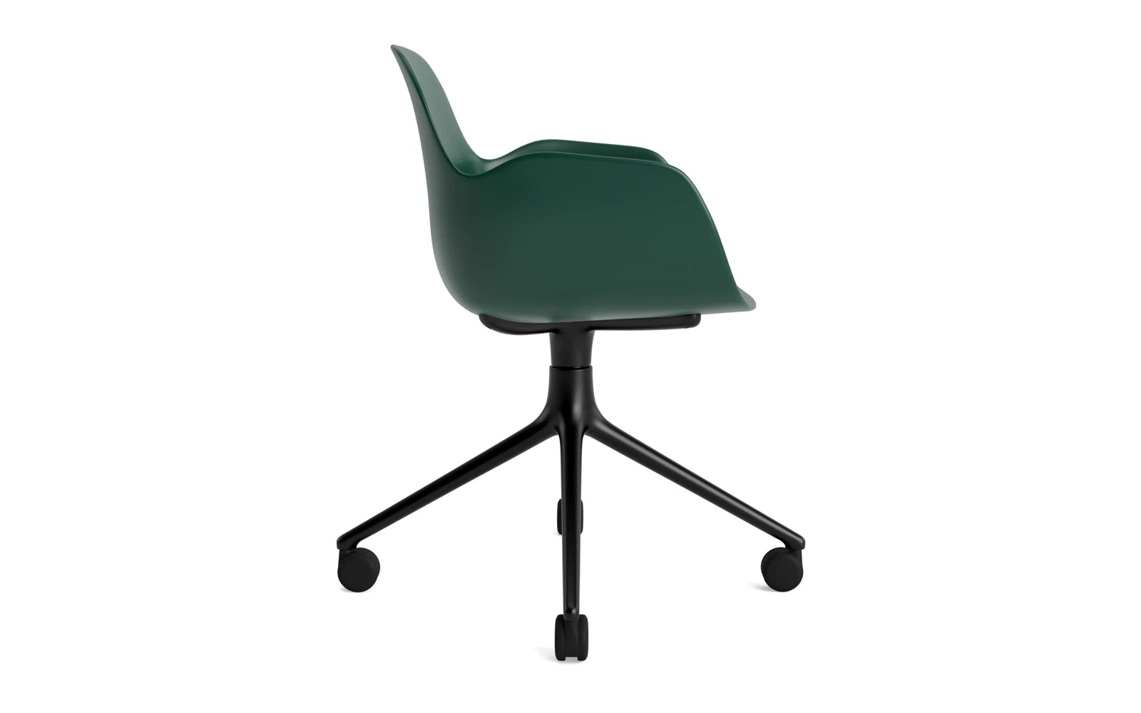 Form Drehsessel 4W schwarzes Aluminium/grün in  präsentiert im Onlineshop von KAQTU Design AG. Sessel ist von Normann Copenhagen