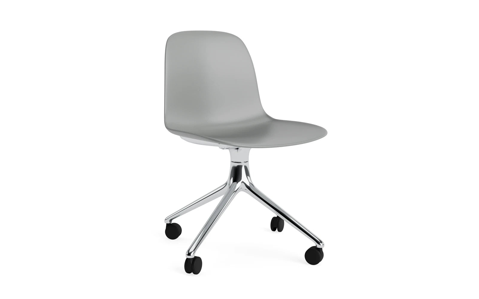 Form Drehstuhl 4W Aluminium/Grau in  präsentiert im Onlineshop von KAQTU Design AG. Drehstuhl ist von Normann Copenhagen