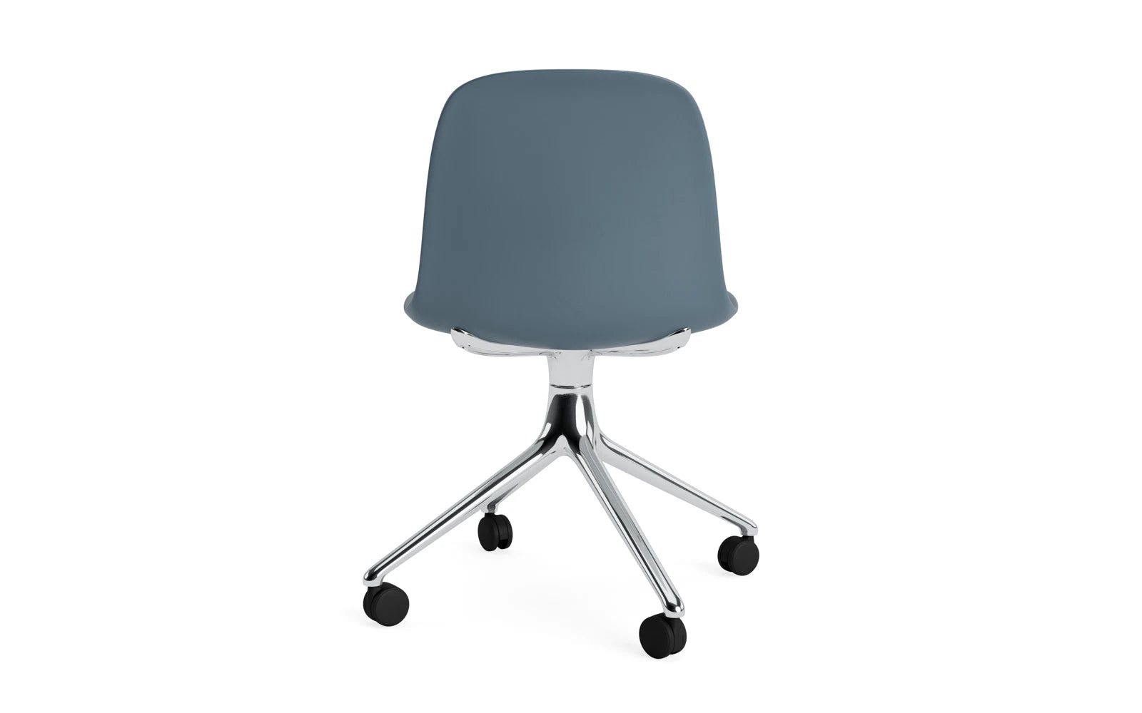 Form Drehstuhl 4W Aluminium/blau in  präsentiert im Onlineshop von KAQTU Design AG. Drehstuhl ist von Normann Copenhagen