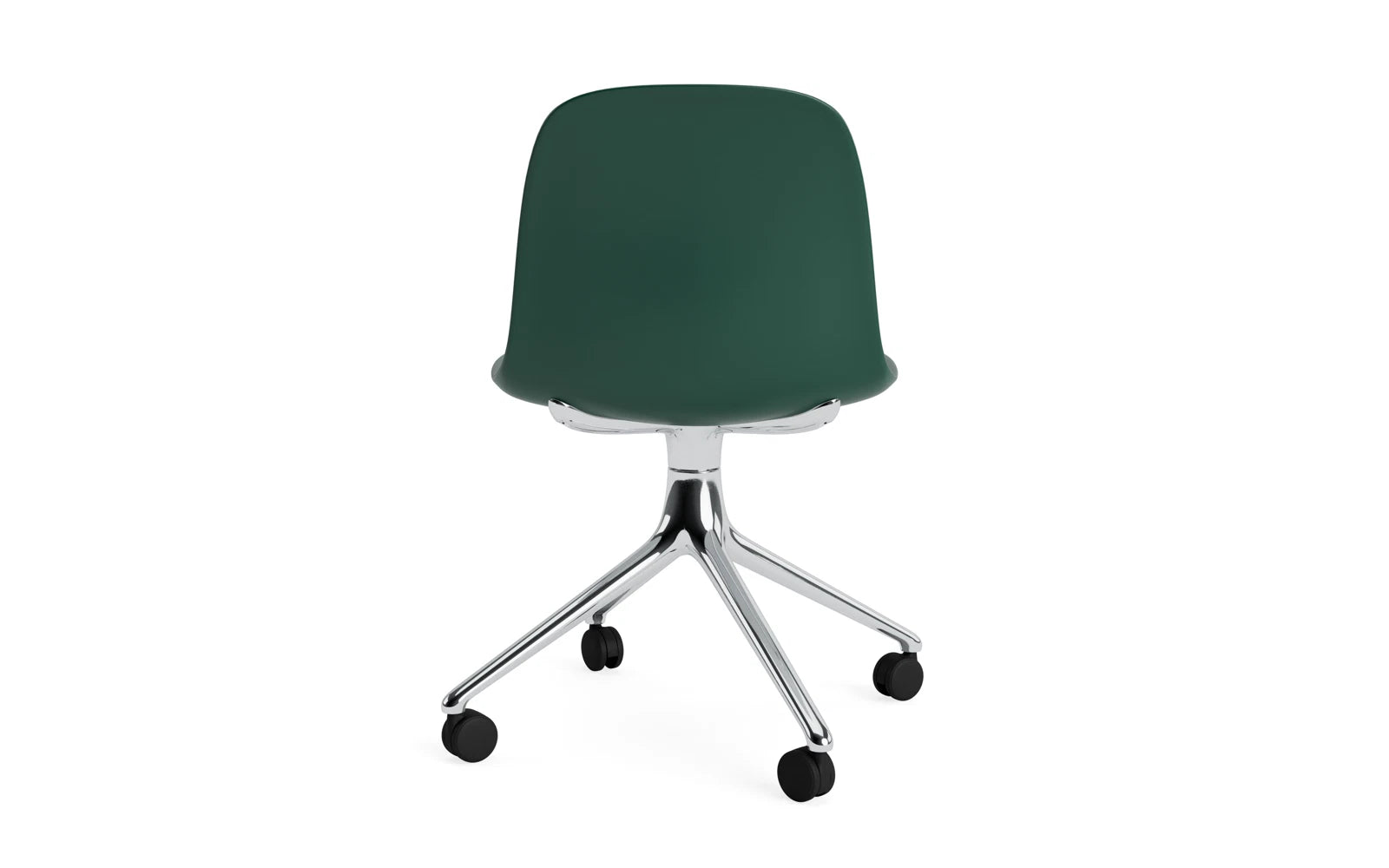 Form Drehstuhl 4W Aluminium/grün in  präsentiert im Onlineshop von KAQTU Design AG. Drehstuhl ist von Normann Copenhagen