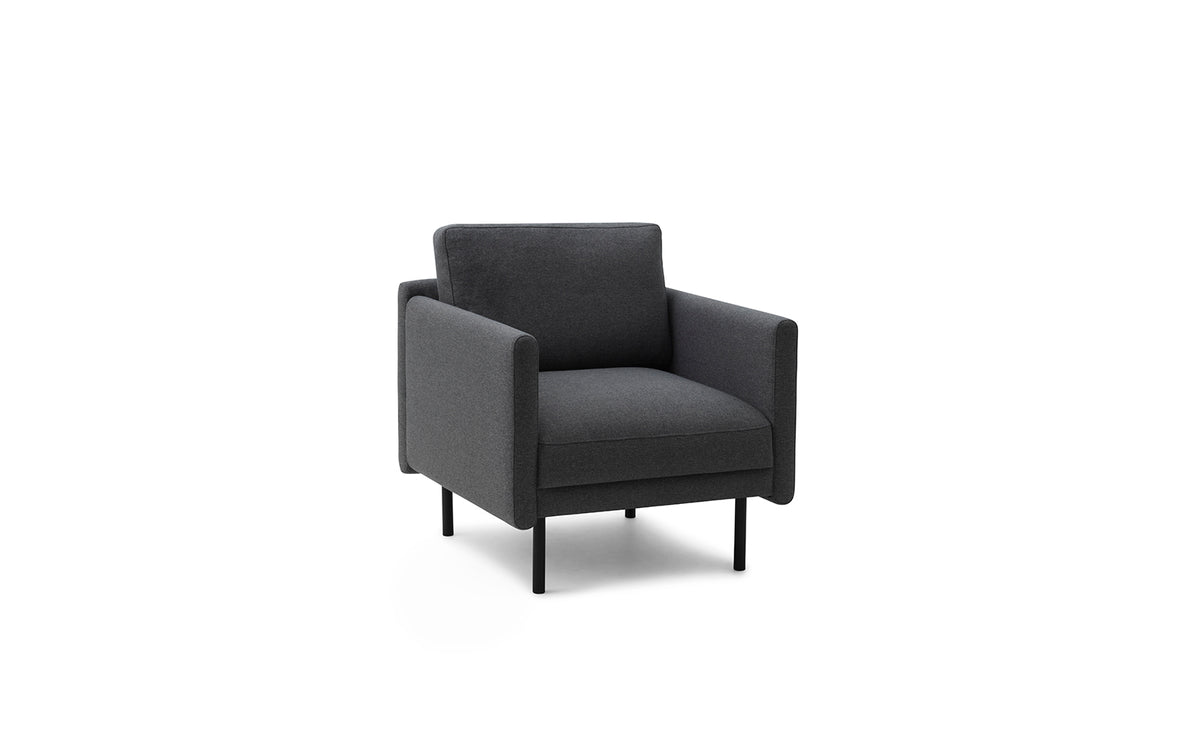 Rar Loungesessel in Re-born Dunkelgrau präsentiert im Onlineshop von KAQTU Design AG. Sessel mit Armlehnen ist von Normann Copenhagen